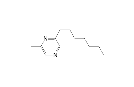Pyrazine, 2-(1-heptenyl)-6-methyl-, (E)-