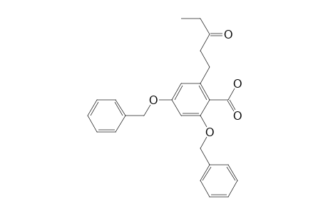 Benzoic acid, 2-(3-oxopentyl)-4,6-bis(phenylmethoxy)-