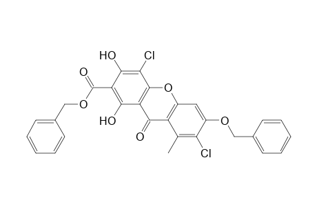 9H-Xanthene-2-carboxylic acid, 4,7-dichloro-1,3-dihydroxy-8-methyl-9-oxo-6-(phenylmethoxy)-, phenylmethyl ester