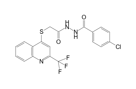 4-Chloranyl-N'-[2-[2-(trifluoromethyl)quinolin-4-yl]sulfanylethanoyl]benzohydrazide