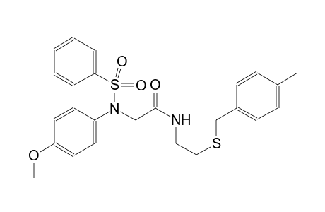 2-[4-methoxy(phenylsulfonyl)anilino]-N-{2-[(4-methylbenzyl)sulfanyl]ethyl}acetamide