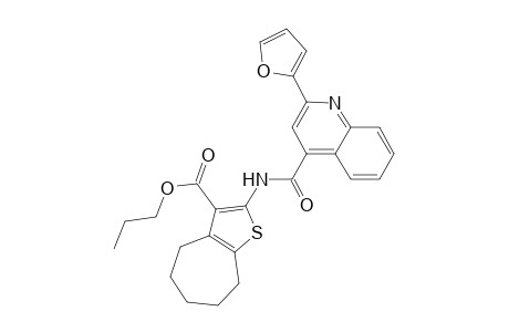 propyl 2-({[2-(2-furyl)-4-quinolinyl]carbonyl}amino)-5,6,7,8-tetrahydro-4H-cyclohepta[b]thiophene-3-carboxylate