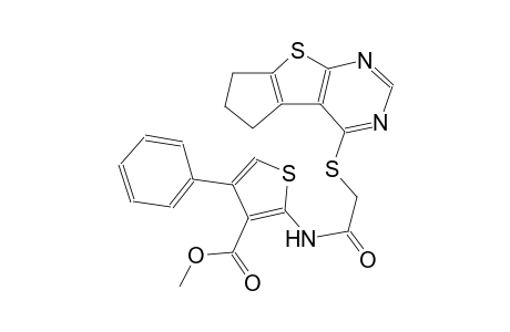 3-thiophenecarboxylic acid, 2-[[[(6,7-dihydro-5H-cyclopenta[4,5]thieno[2,3-d]pyrimidin-4-yl)thio]acetyl]amino]-4-phenyl-, methyl ester