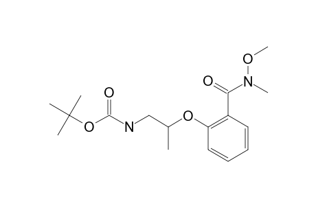 (+/-)-N-METHYL-N-METHOXY-2-[[1-(TERT.-BUTOXYCARBONYLAMINO)-PROP-2-YL]-OXY]-BENZAMIDE