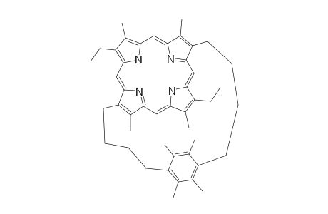 7,17-DIETHYL-2,8,12,18-TETRAMETHYL-3,13-[2,3,5,6-TETRAMETHYL-PHENYLENE-1,4-BIS-(TETRAMETHYLENE)]-PORPHYRIN