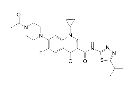 3-quinolinecarboxamide, 7-(4-acetyl-1-piperazinyl)-1-cyclopropyl-6-fluoro-1,4-dihydro-N-[5-(1-methylethyl)-1,3,4-thiadiazol-2-yl]-4-oxo-