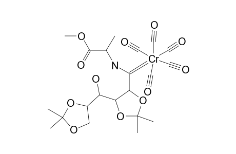 (E)-PENTACARBONYL-([N-2'-(R)-1'-METHOXYCARBONYLPROP-2'-YL]-1-AMINO-1-DEOXY-2,3:5,6-DI-O-ISOPROPYLIDENE-D-MANNITOL-1-YLIDENE)-CHROMIUM-(0)