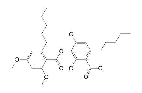 3-(2,4-Dimethoxy-6-pentyl-phenyl)carbonyloxy-2,4-bis(oxidanyl)-6-pentyl-benzoic acid