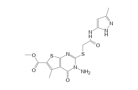 methyl 3-amino-5-methyl-2-({2-[(3-methyl-1H-pyrazol-5-yl)amino]-2-oxoethyl}sulfanyl)-4-oxo-3,4-dihydrothieno[2,3-d]pyrimidine-6-carboxylate