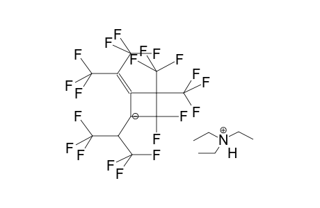 TRIETHYLAMMONIUM 1-ALPHA-HYDROHEXAFLUOROISOPROPYL-PERFLUORO-2-ISOPROPYLIDENE-3,3-DIMETHYLCYCLOBUT-1-YLATE