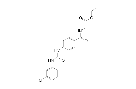 p-[3-(m-chlorophenyl)ureido]hippuric acid, ethyl ester