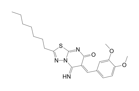 7H-[1,3,4]thiadiazolo[3,2-a]pyrimidin-7-one, 6-[(3,4-dimethoxyphenyl)methylene]-2-heptyl-5,6-dihydro-5-imino-, (6Z)-