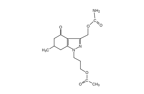 3-(hydroxymethyl)-1-(3-hydroxypropyl)-6-methyl-1,5,6,7-tetrahydro-4H-indazol-4-one, 1-acetate 3-carbamate
