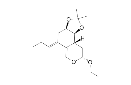 (+)-(4R,5R,7S,11S)-9,9-Dimethyl-4-ethoxy-13-propylidene-3,8,10-trioxatricyclo[4.7.0.0(7,11)]tridec-1-ene