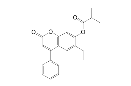 6-Ethyl-7-hydroxy-4-phenyl-2H-1-benzopyran-2-one, 2-methylpropionate