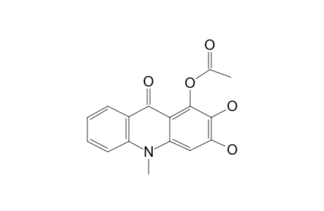 9(10H)-Acridinone, 1-o-acetyl-2,3-dihydroxy-