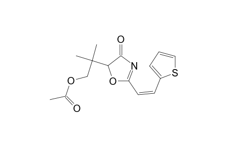 2-Methyl-2-(4-oxo-2-[(Z)-2-(2-thienyl)ethenyl]-4,5-dihydro-1,3-oxazol-5-yl)propyl acetate