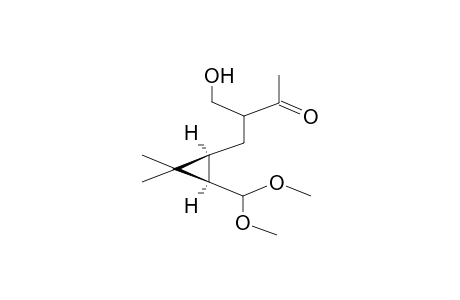 (1S,3R)-1-DIMETHOXYMETHYL-2,2-DIMETHYL-3-(2-HYDROXYMETHYL-3-OXOBUTYL)CYCLOPROPANE (DIASTEREOMER MIXTURE)