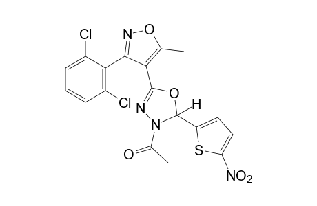2-[3-(2,6-dichlorophenyl)-5-methyl-4-isoxazolyl]-5-(5-nitro-2-thienyl)-delta square-1,3,4-oxadiazolin-4-yl methyl ketone
