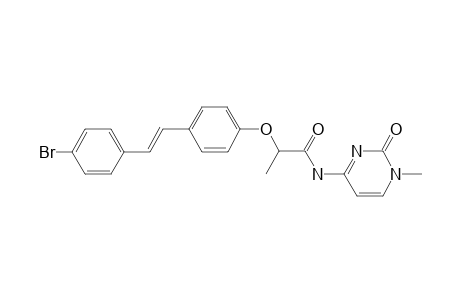 (E)-2-(4-(4-bromostyryl)phenoxy)-N-(1-methyl-2-oxo-1,2-dihydropyrimidin-4-yl)propanamide