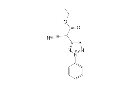 3-PHENYL-5-(CYANO-ETHOXYCARBONYLMETHYL)-1,2,3,4-THIATRIAZOLE