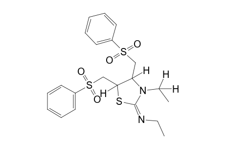 4,5-bis[(phenylsulfonyl)methyl]-3-ethyl-2-(ethylimino)thiazolidine