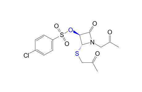 trans-1-acetonyl-4-(acetonylthio)-3-hydroxy-2-azetidinone, p-chlorobenzenesulfonate (ester)