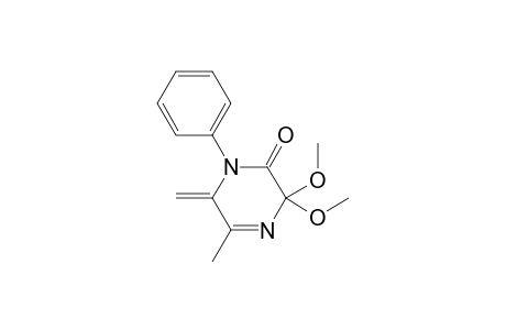 3,3-DIMETHOXY-5-METHYL-6-METHYLIDENE-1-PHENYL-3,6-DIHYDROPYRAZIN-2(1H)-ONE