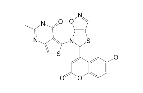 5-[5-(6-HYDROXY-2-OXO-2H-CHROMEN-4-YL)-THIAZOLO-[5,4-D]-ISOXAZOL-6(5H)-YL]-2-METHYLTHIENO-[3,4-D]-PYRIMIDIN-4(3H)-ONE