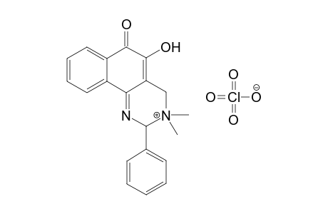 2,3,4,6-Tetrahydro-5-hydroxy-3,3-dimethyl-6-oxo-2-phenylbenzo[h]quinazolinium - perchlorate