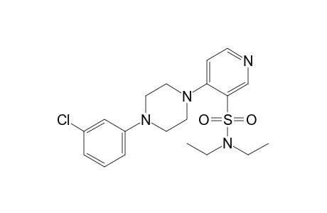 4-[4-(m-chlorophenyl)-1-piperazinyl]-N,N-diethyl-3-pyridinesulfonamide