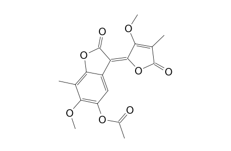acetic acid [(3E)-2-keto-3-(5-keto-3-methoxy-4-methyl-2-furylidene)-6-methoxy-7-methyl-benzofuran-5-yl] ester