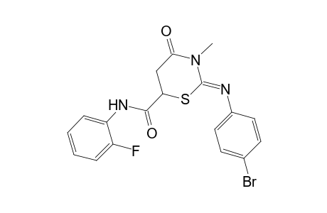 (2Z)-2-[(4-bromophenyl)imino]-N-(2-fluorophenyl)-3-methyl-4-oxotetrahydro-2H-1,3-thiazine-6-carboxamide