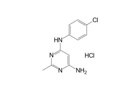 4-amino-6-(p-chloroanilino)-2-methylpyrimidine, hydrochloride