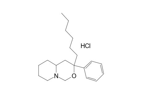 hexahydro-3-hexyl-3-phenyl-1H,3H-pyrido[1,2-c][1,3]oxazine, hydrochloride