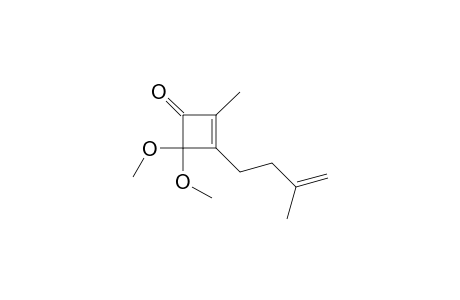 4,4-Dimethoxy-2-methyl-3-(3-methylbut-3-enyl)-1-cyclobut-2-enone