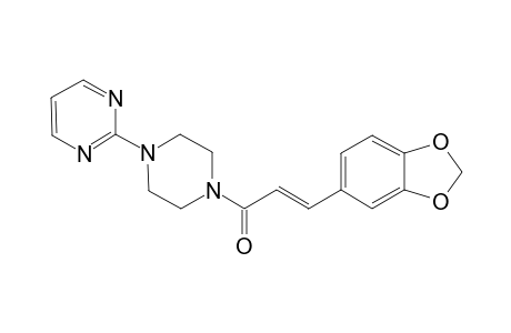 2-{4-[(2E)-3-(1,3-benzodioxol-5-yl)-2-propenoyl]-1-piperazinyl}pyrimidine