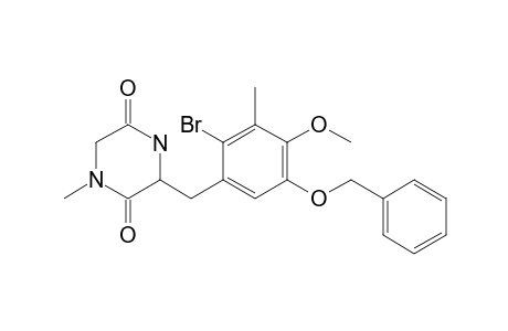 3-(5-Benzoxy-2-bromo-4-methoxy-3-methyl-benzyl)-1-methyl-piperazine-2,5-quinone