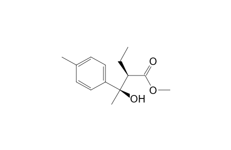 Syn-methyl 2-ethyl-3-hydroxy-3-(p-tolyl)butanoate