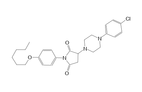 3-[4-(4-chlorophenyl)-1-piperazinyl]-1-[4-(hexyloxy)phenyl]-2,5-pyrrolidinedione