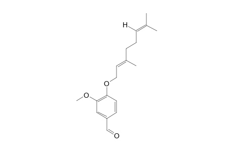 O-GERANYLVANILLIN;4-[(3,7-DIMETHYL-2,6-OCTADIENYL)-OXY]-3-METHOXYBENZALDEHYDE
