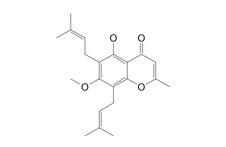 4H-1-Benzopyran-4-one, 5-hydroxy-7-methoxy-2-methyl-6,8-bis(3-methyl-2-butenyl)-