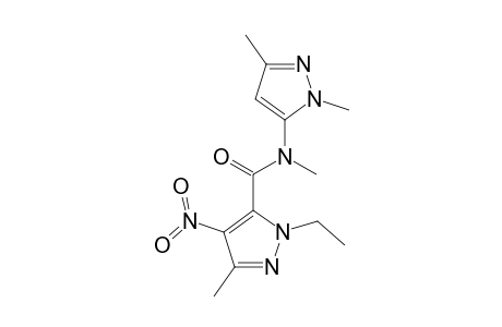 1-ETHYL-N,3-DIMETHYL-4-NITRO-N-(1,3-DIMETHYL-1H-PYRAZOL-5-YL)-1H-PYRAZOL-5-CARBOXAMIDE;MAJOR-ISOMER