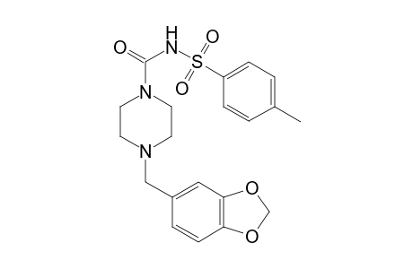 4-(1,3-benzodioxol-5-ylmethyl)-N-(4-methylphenyl)sulfonyl-1-piperazinecarboxamide