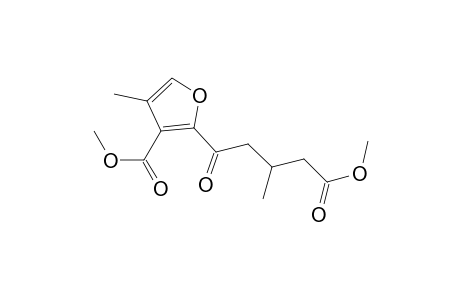 2-Furanpentanoic acid, 3-(methoxycarbonyl)-.beta.,4-dimethyl-.delta.-oxo-, methyl ester, (.+-.)-