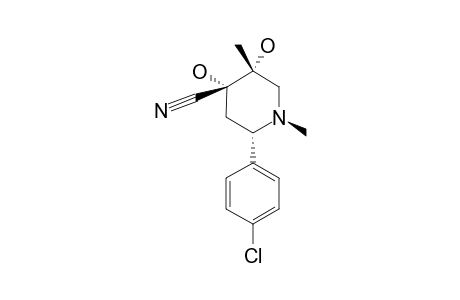 3A,4E-DIHYDROXY-1,3E-DIMETHYL-2E-(4-CHLOROPHENYL)-4A-CYANOPIPERIDINE