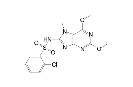 Benzenesulfonamide, 2-chloro-N-(2,6-dimethoxy-7-methyl-7H-purin-8-yl)-