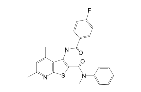 3-C-(4-fluorobenzene)-2-N,4,6-trimethyl-2-N-phenylthieno[2,3-b]pyridine-2,3-diamido