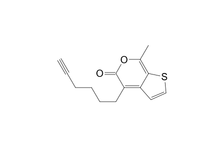 5H-Thieno[2,3-c]pyran-5-one, 4-(5-hexynyl)-7-methyl-