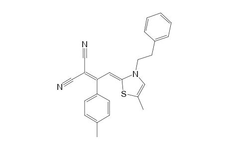 2-CYANO-4-(5-METHYL-3-PHENETHYLTHIAZOLIN-2-YLIDENE)-3-(4-TOLYL)-BUT-2-ENENITRILE